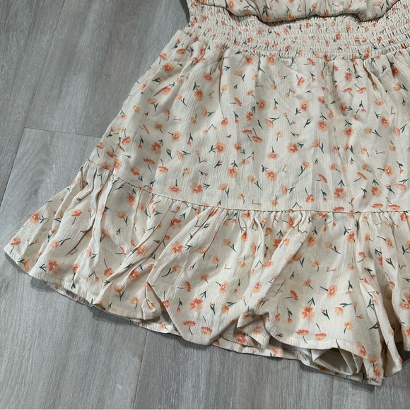 American Eagle Cream Orange Floral Romper Sz M - Picture 9 of 9